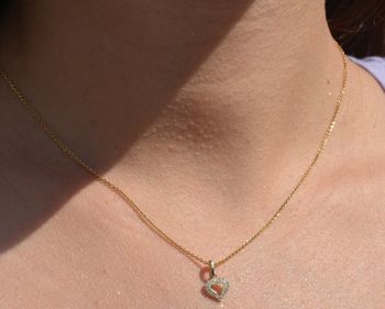Komplet biżuterii 'Złote serca z cyrkoniami'. Modne, złote kolczyki i wisiorek w kształcie serca z cyrkoniami, wykonane ze złota 333 (1).JPG